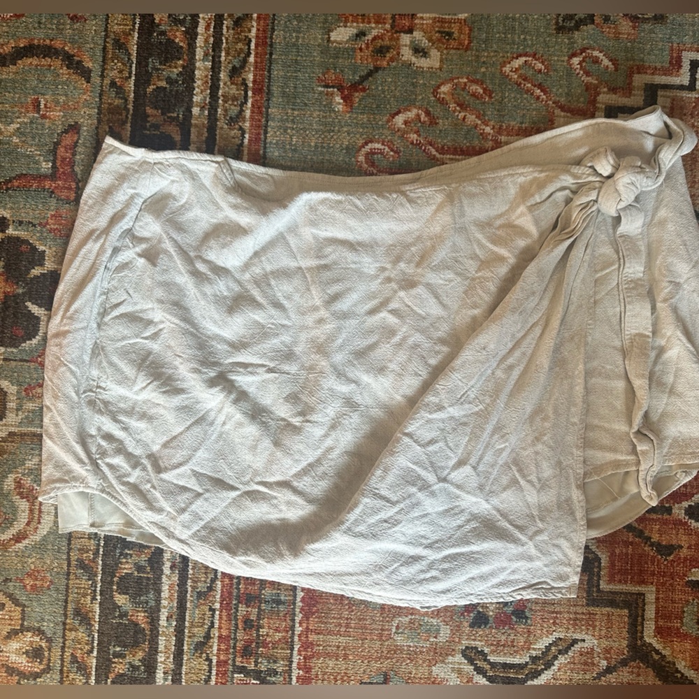 ARULA Cream Linen Wrap Skort